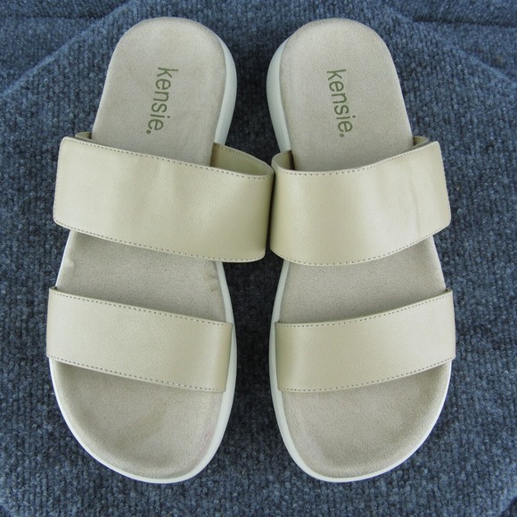 Kensie‎ Jipsy Women Slide Sandal Shoes Beige Synthetic Size 8 Medium - Picture 3 of 10